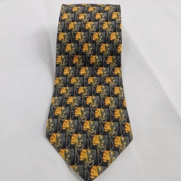 Ermenegildo Zegna Other - NWT Ermenegildo Zegna Black & Gold  Silk Tie